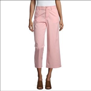 A.N.A pink wide leg cropped chino khaki pants size 8